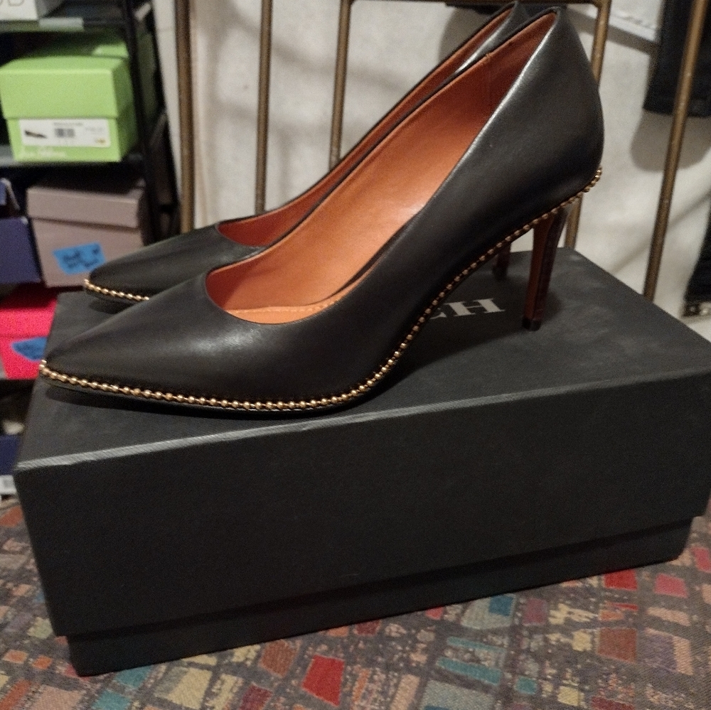 COPY - Coach Beadchain Leather Heels
